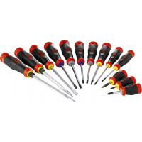 Set of 13 S1 slotted head, Phillips® and Pozidriv® screwdrivers