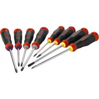 Set of 8 S1 slotted head, Phillips® and Pozidriv® screwdriver set
