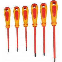 Set of 6 1000 v bimaterial screwdrivers isolated kit