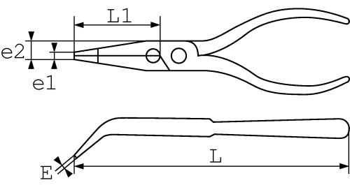 Pince électronique bec 1/2 rond - coudé 45° SAM OUTILLAGE